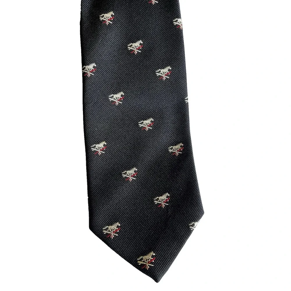 Robert Talbott VTG 60's‎ Equestrian Tie Horse Silk/Poly England Florida Collab